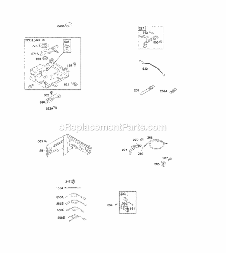 Controls Governor Spring Ignition Diagram and Parts List for 12T112-0698-F8  Briggs and Stratton Engine